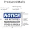 Signmission All Activities Monitored By Video Camera, 7 in W x Rectangle, Vinyl Decal OS-2PACK-NS-D-57-L-15210 - alternate 4